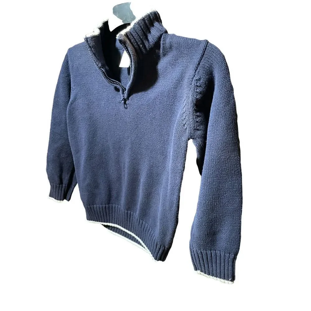 Gymboree Navy Blue Half Zip Dress Sweater Size Boys 5/6